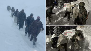 Army, GREF Teams Rescue 30 Civilians Stuck in Deadly Avalanches on Chowkibal-Tangdhar Road (Watch Video)